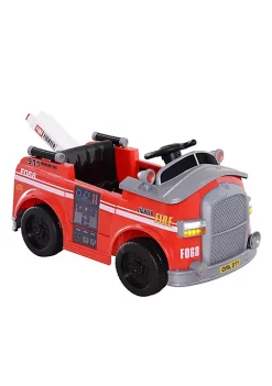 Aosom 6V Electric Ride On Fire Truck Vehicle for Kids with Remote Control Music Lights and Ladder -Cheap Altea Milano Shop Belk 808