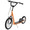 Aosom Youth Scooter Kick Scooter for Kids 5+ with Adjustable Handlebar Front and Rear Dual Brakes Inflatable Wheels Orange