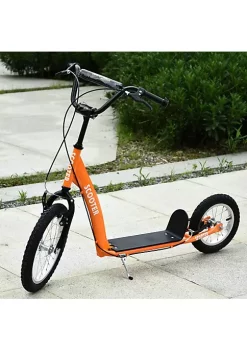 Aosom Youth Scooter Kick Scooter for Kids 5+ with Adjustable Handlebar Front and Rear Dual Brakes Inflatable Wheels Orange -Cheap Altea Milano Shop Belk 841