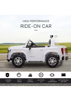 Aosom 12V GMC Sierra HD Battery Kids Ride On Car with Remote Control Bright Headlights and Working Suspension White -Cheap Altea Milano Shop Belk 873