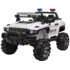 Aosom Kids Ride On Car 12V RC 2 Seater Police Truck Electric Car For Kids with Full LED Lights MP3 Parental Remote Control (White) -Cheap Altea Milano Shop Belk 875