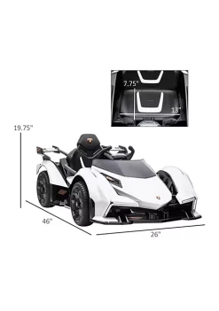 Aosom Kids Ride On Sports Car 12V Battery Powered Electric Toy w/ Parent Remote Control Bluetooth Horn Music and LED Headlights Taillights for 3 6 Years Old White -Cheap Altea Milano Shop Belk 903