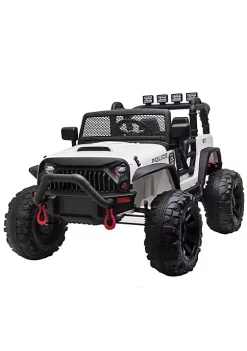 Aosom Kids Ride On Car 12V Battery Powered Electric Truck with Wide Seat Parent Remote Control and Bluetooth Music White