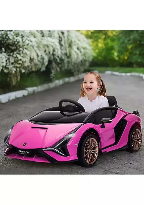 Aosom Lamborghini Licensed Kids Ride On Car 12V Battery Powered Electric Sports Car Toy with Remote Control Horn Music and Headlights for 3 5 Years Old Pink 4 Aosom Lamborghini Licensed Kids Ride On Car 12V Battery Powered Electric Sports Car Toy with Remote Control Horn Music and Headlights for 3 5 Years Old Pink - Image 2