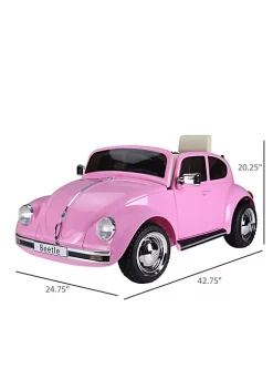 Aosom Licensed Volkswagen Beetle Electric Kids Ride On Car 6V Battery Powered Toy with Remote Control Music Horn Lights MP3 for 3 6 Years Old Pink -Cheap Altea Milano Shop Belk 932