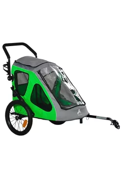 Aosom Dog Bike Trailer 2 In 1 Pet Stroller Cart Bicycle Wagon Cargo Carrier Attachment for Travel with 360 Swivel Wheel Reflectors Parking Brake Straps Cup Holder Green -Cheap Altea Milano Shop Belk 947