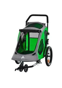 Aosom Dog Bike Trailer 2 In 1 Pet Stroller Cart Bicycle Wagon Cargo Carrier Attachment for Travel with 360 Swivel Wheel Reflectors Parking Brake Straps Cup Holder Green -Cheap Altea Milano Shop Belk 949
