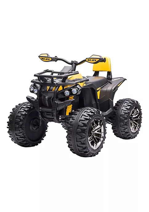 Aosom 12V Kids Ride on Four Wheeler ATV Toy Car with Music Realistic Headlights Wide Wheels Rechargeable Battery Powered for Boys and Girls Yellow 4 Aosom 12V Kids Ride on Four Wheeler ATV Toy Car with Music Realistic Headlights Wide Wheels Rechargeable Battery Powered for Boys and Girls Yellow - Image 2