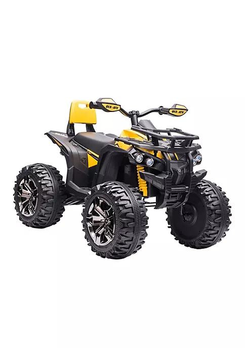 Aosom 12V Kids Ride on Four Wheeler ATV Toy Car with Music Realistic Headlights Wide Wheels Rechargeable Battery Powered for Boys and Girls Yellow 7 Aosom 12V Kids Ride on Four Wheeler ATV Toy Car with Music Realistic Headlights Wide Wheels Rechargeable Battery Powered for Boys and Girls Yellow - Image 5