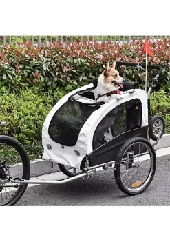 Aosom Dog Bike Trailer 2 In 1 Pet Stroller with Canopy and Storage Pockets White -Cheap Altea Milano Shop Belk 958