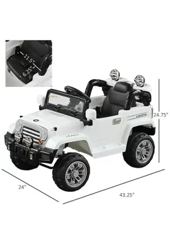 Aosom Kids Ride on Car Off Road Truck with MP3 Connection Working Horn Steering Wheel and Remote Control 12V Motor White -Cheap Altea Milano Shop Belk 967