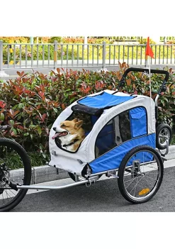 Aosom Dog Bike Trailer 2 In 1 Pet Stroller with Canopy and Storage Pockets Blue -Cheap Altea Milano Shop Belk 978