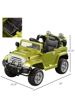 Aosom Kids Ride on Car Off Road Truck with MP3 Connection Working Horn Steering Wheel and Remote Control 12V Motor Green -Cheap Altea Milano Shop Belk 982