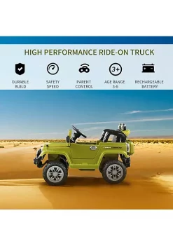 Aosom Kids Ride on Car Off Road Truck with MP3 Connection Working Horn Steering Wheel and Remote Control 12V Motor Green -Cheap Altea Milano Shop Belk 983