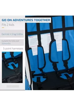 Aosom Elite 360 Swivel 2 In 1 Double Child Two Wheel Bicycle Cargo Trailer Stroller With 2 Security Harnesses Blue -Cheap Altea Milano Shop Belk 993